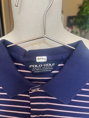 Polo Golf Ralph Lauren Navy & Light Pink Striped Polo